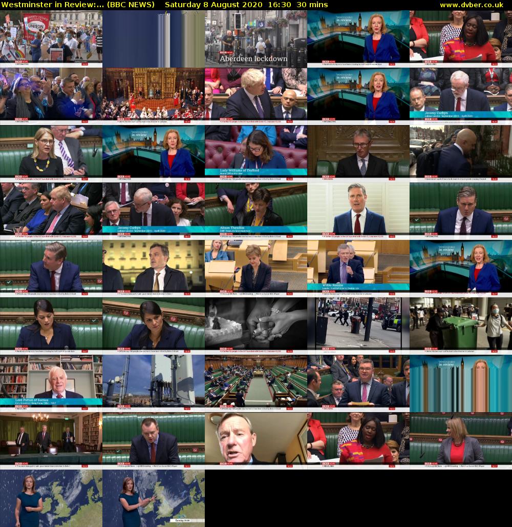 Westminster in Review:... (BBC NEWS) Saturday 8 August 2020 16:30 - 17:00
