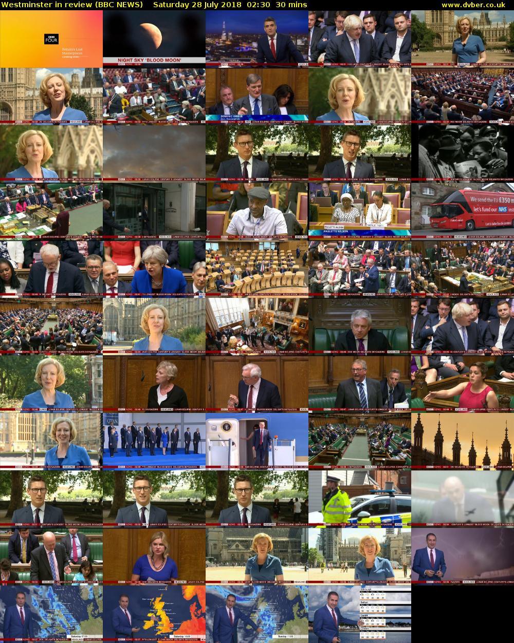 Westminster in review (BBC NEWS) Saturday 28 July 2018 02:30 - 03:00
