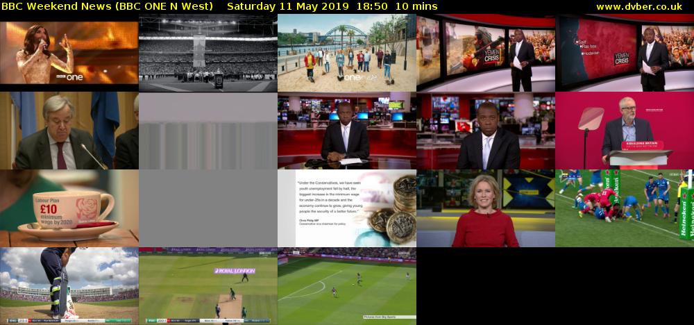 BBC Weekend News (BBC ONE N West) Saturday 11 May 2019 18:50 - 19:00