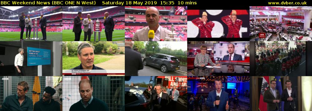 BBC Weekend News (BBC ONE N West) Saturday 18 May 2019 15:35 - 15:45
