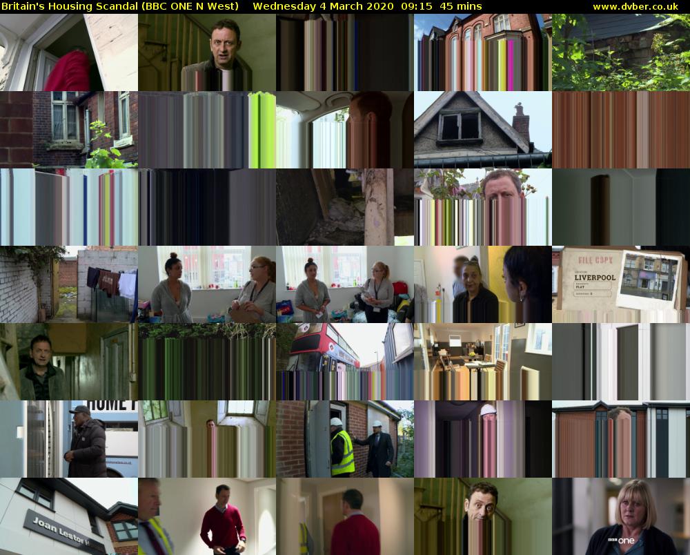 Britain's Housing Scandal (BBC ONE N West) Wednesday 4 March 2020 09:15 - 10:00