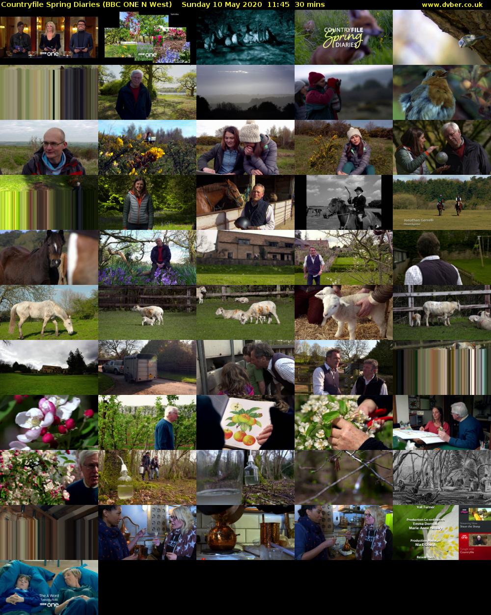 Countryfile Spring Diaries (BBC ONE N West) Sunday 10 May 2020 11:45 - 12:15