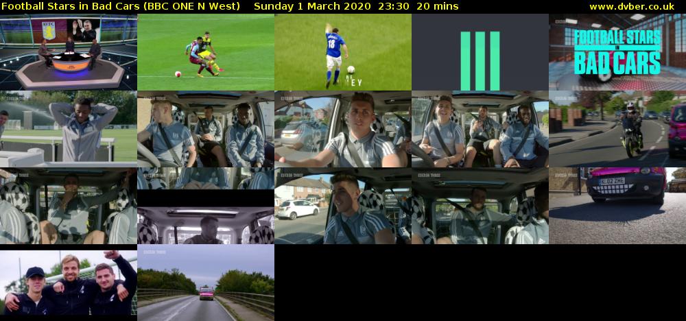 Football Stars in Bad Cars (BBC ONE N West) Sunday 1 March 2020 23:30 - 23:50