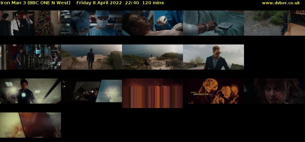 Iron Man 3 (BBC ONE N West) Friday 8 April 2022 22:40 - 00:40