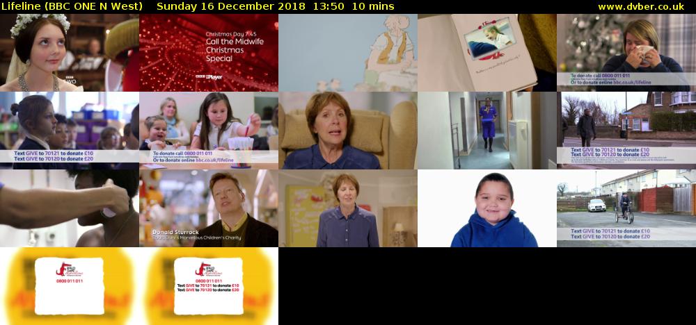 Lifeline (BBC ONE N West) Sunday 16 December 2018 13:50 - 14:00