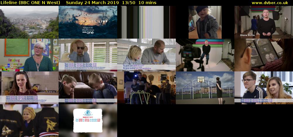 Lifeline (BBC ONE N West) Sunday 24 March 2019 13:50 - 14:00