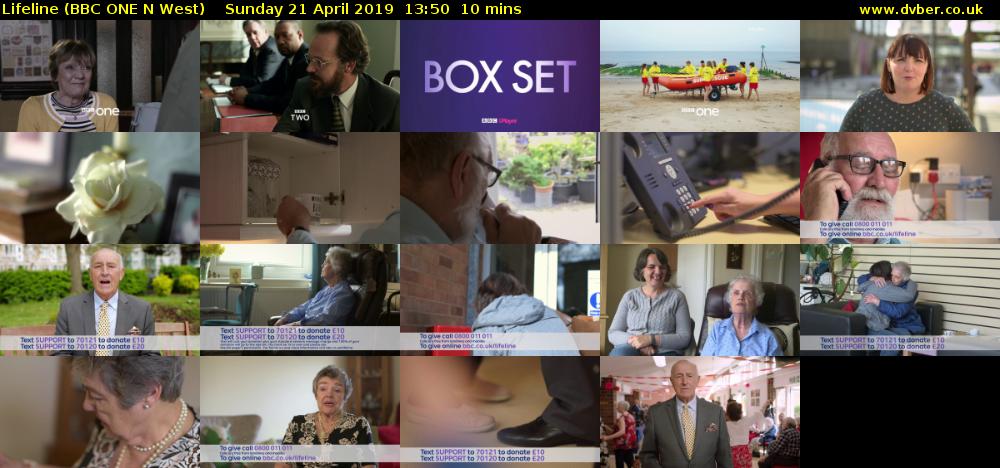 Lifeline (BBC ONE N West) Sunday 21 April 2019 13:50 - 14:00