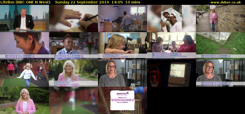 Lifeline (BBC ONE N West) Sunday 22 September 2019 14:05 - 14:15