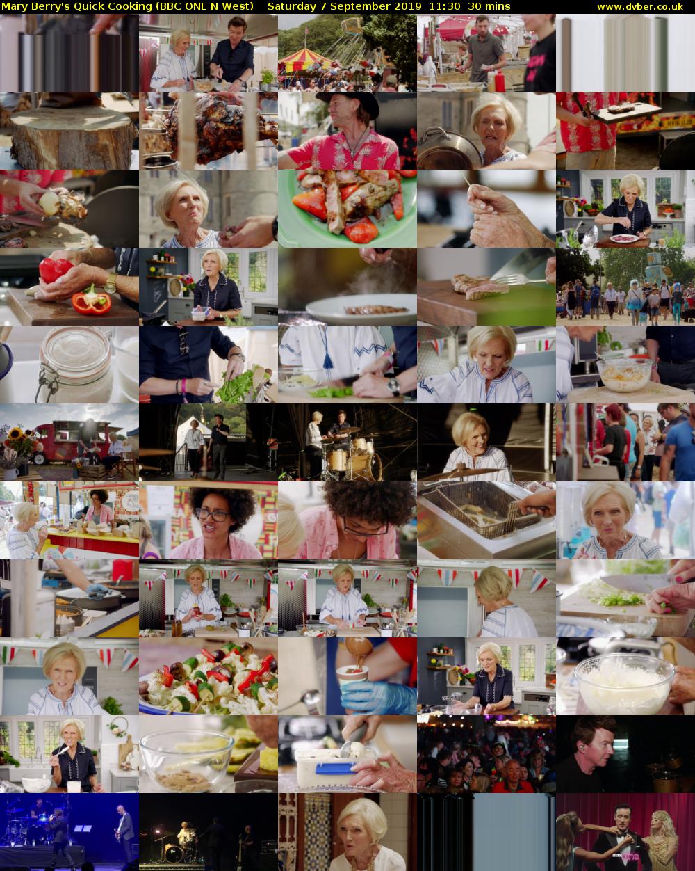 Mary Berry's Quick Cooking (BBC ONE N West) Saturday 7 September 2019 11:30 - 12:00