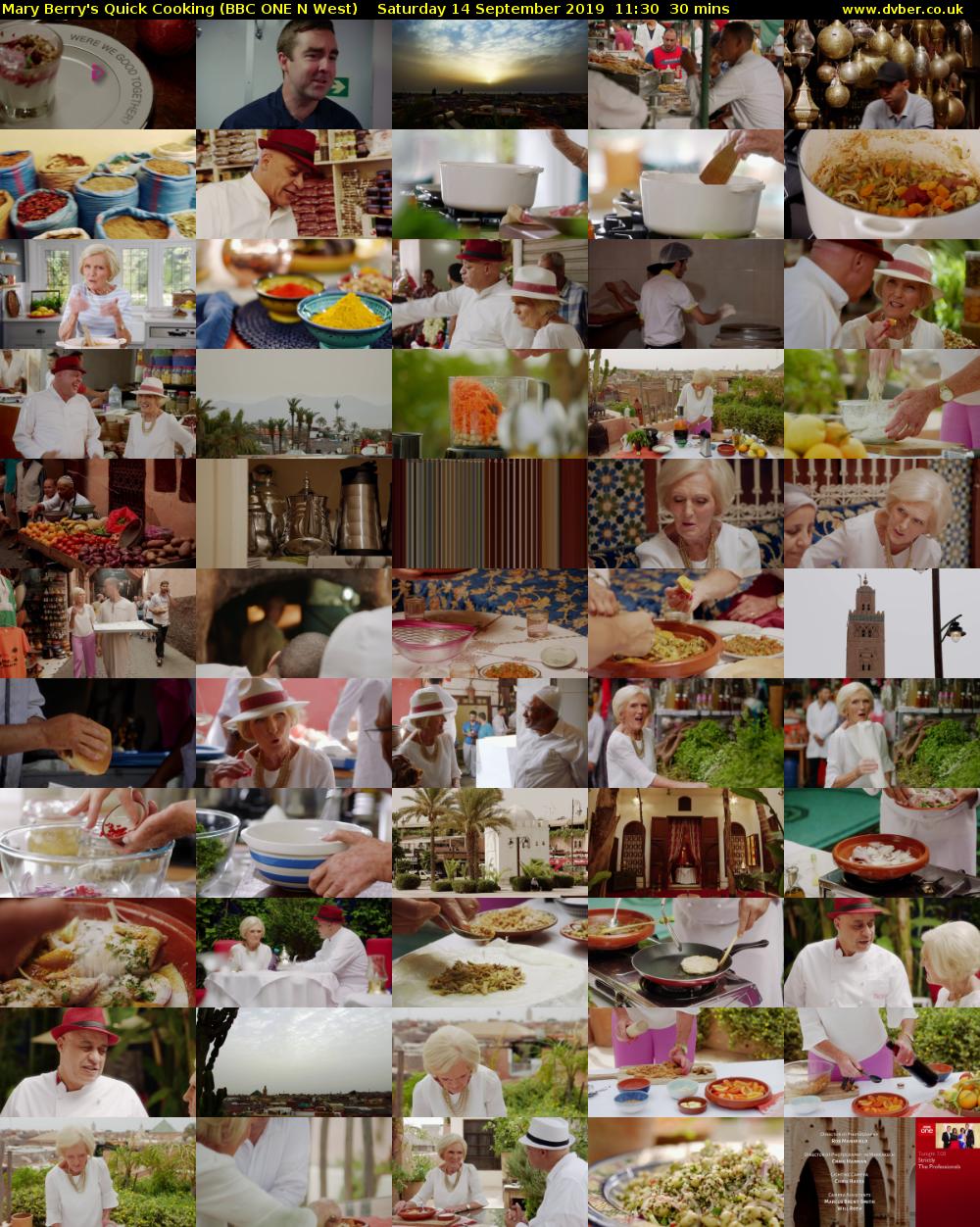 Mary Berry's Quick Cooking (BBC ONE N West) Saturday 14 September 2019 11:30 - 12:00