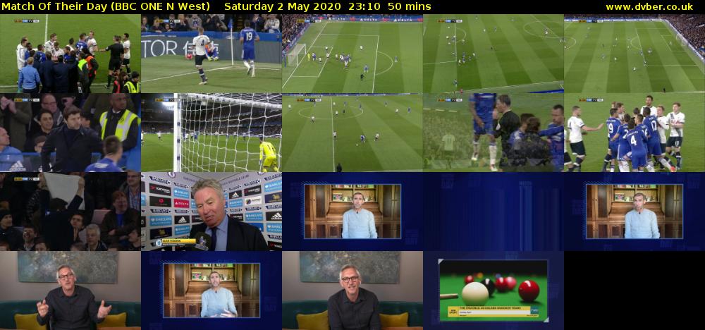 Match Of Their Day (BBC ONE N West) Saturday 2 May 2020 23:10 - 00:00