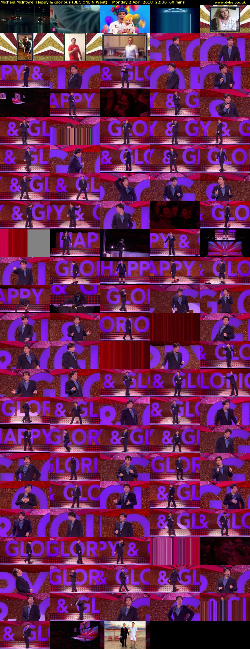 Michael McIntyre: Happy & Glorious (BBC ONE N West) Monday 2 April 2018 22:30 - 23:30