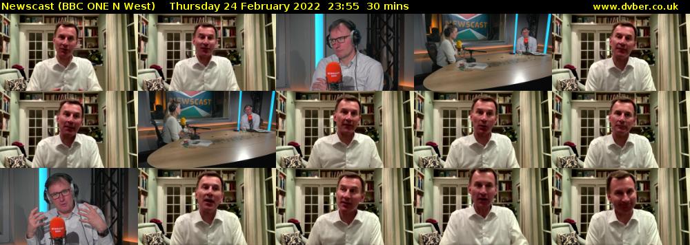 Newscast (BBC ONE N West) Thursday 24 February 2022 23:55 - 00:25
