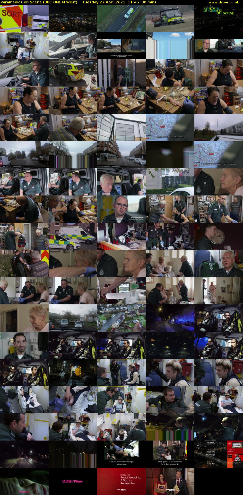 Paramedics on Scene (BBC ONE N West) Tuesday 27 April 2021 11:45 - 12:15