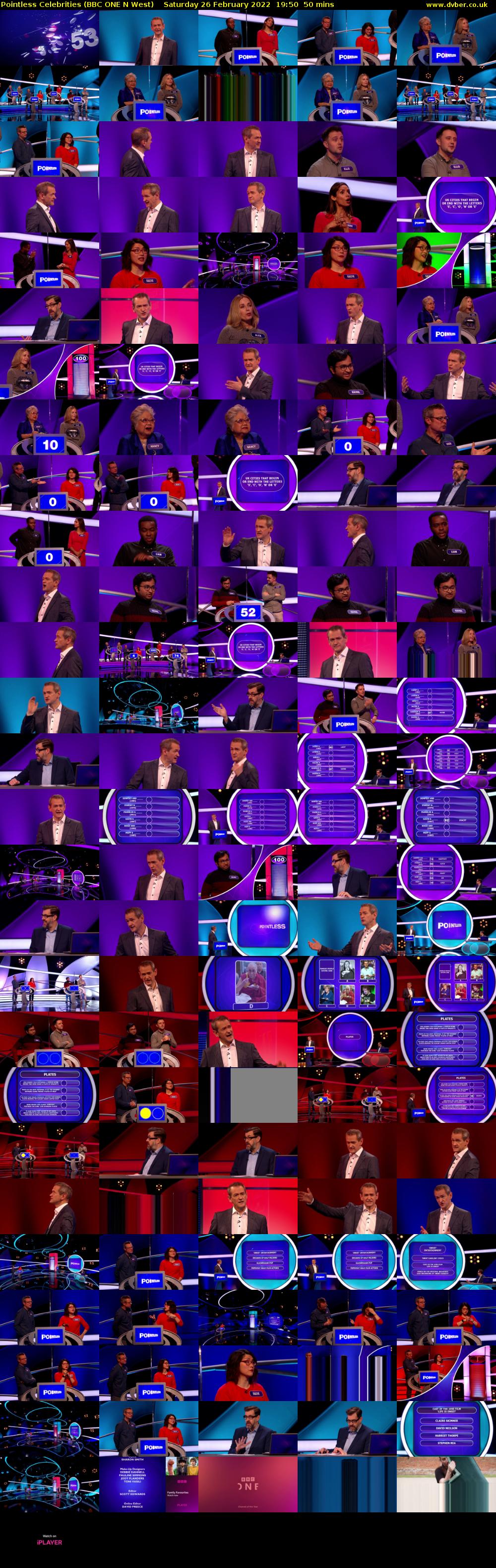 Pointless Celebrities (BBC ONE N West) Saturday 26 February 2022 19:50 - 20:40