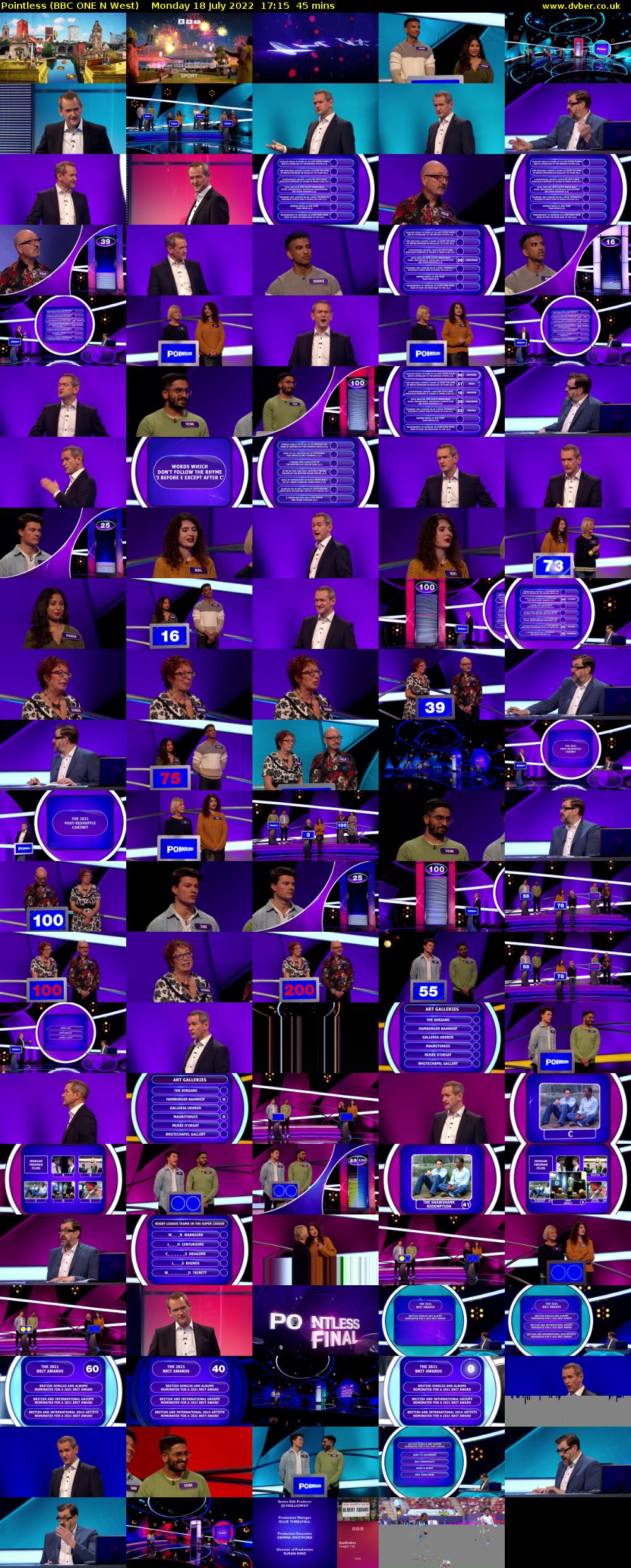 Pointless (BBC ONE N West) Monday 18 July 2022 17:15 - 18:00