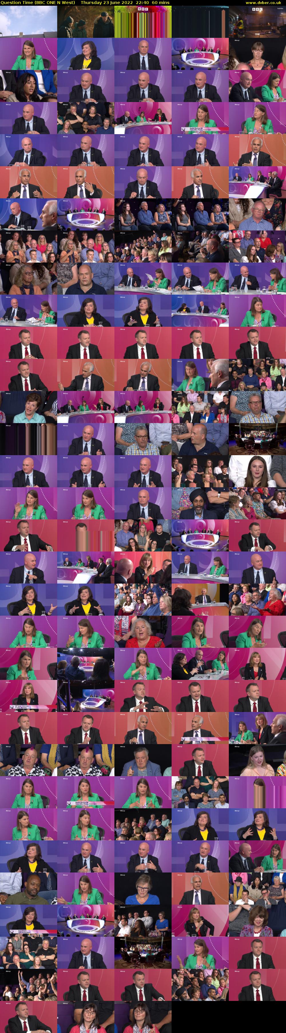 Question Time (BBC ONE N West) Thursday 23 June 2022 22:40 - 23:40