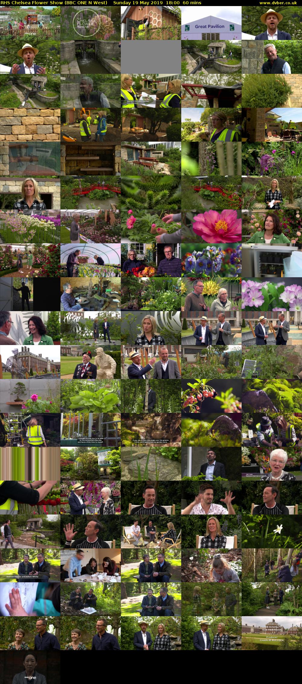 RHS Chelsea Flower Show (BBC ONE N West) Sunday 19 May 2019 18:00 - 19:00
