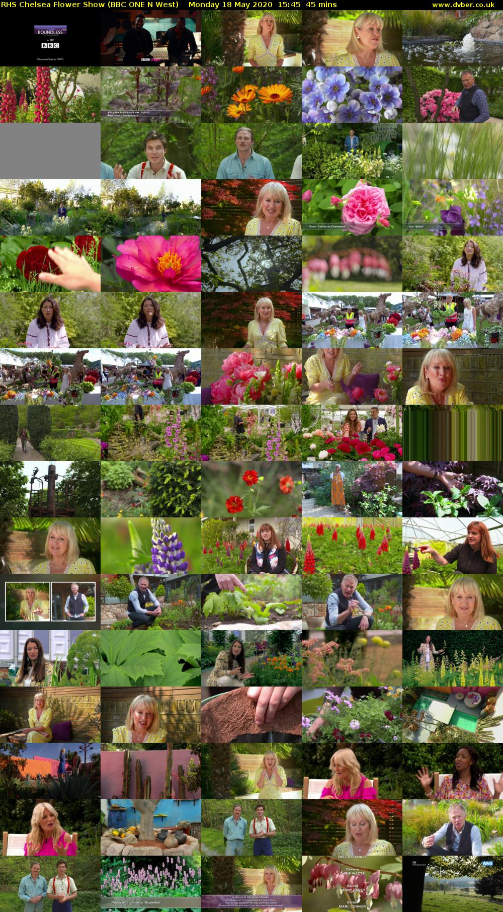 RHS Chelsea Flower Show (BBC ONE N West) Monday 18 May 2020 15:45 - 16:30