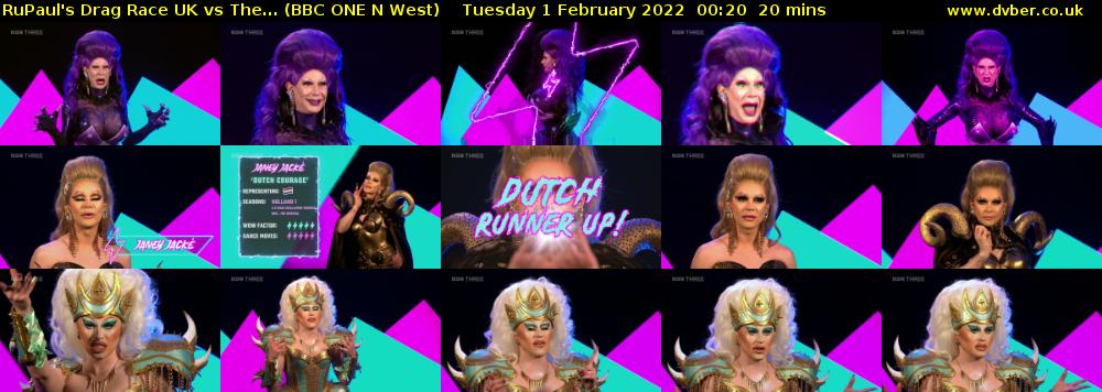 RuPaul's Drag Race UK vs The... (BBC ONE N West) Tuesday 1 February 2022 00:20 - 00:40