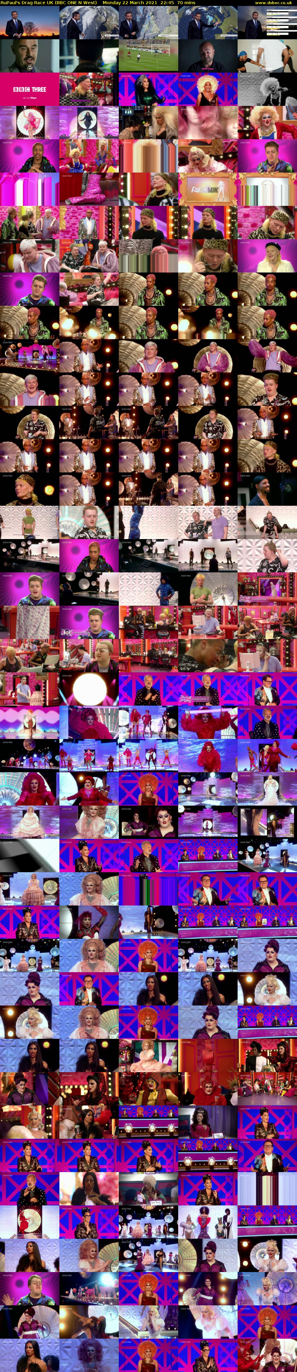 RuPaul's Drag Race UK (BBC ONE N West) Monday 22 March 2021 22:45 - 23:55