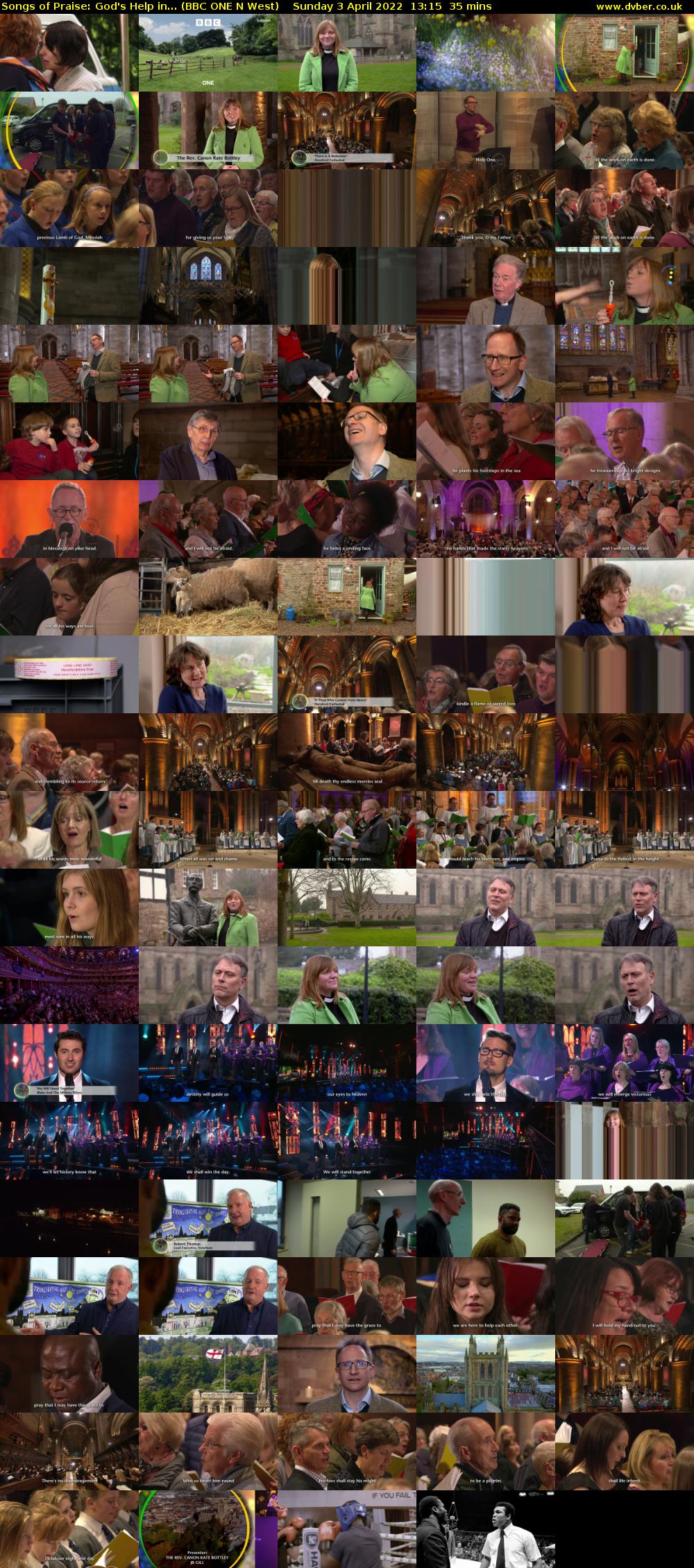 Songs of Praise: God's Help in... (BBC ONE N West) Sunday 3 April 2022 13:15 - 13:50