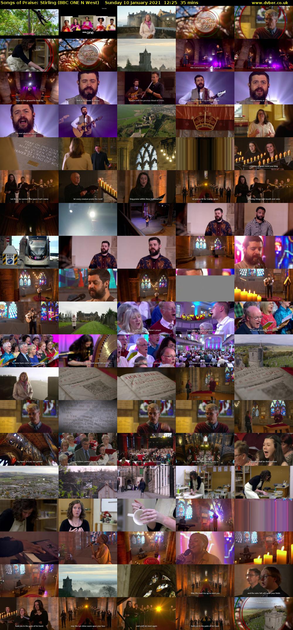 Songs of Praise: Stirling (BBC ONE N West) Sunday 10 January 2021 12:25 - 13:00
