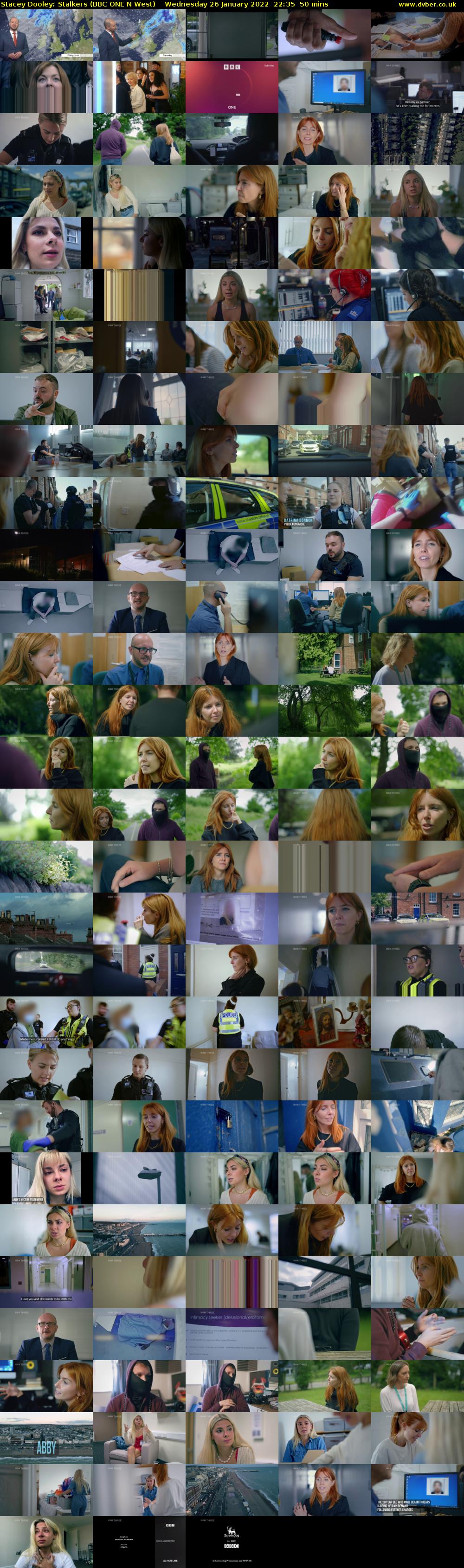 Stacey Dooley: Stalkers (BBC ONE N West) Wednesday 26 January 2022 22:35 - 23:25