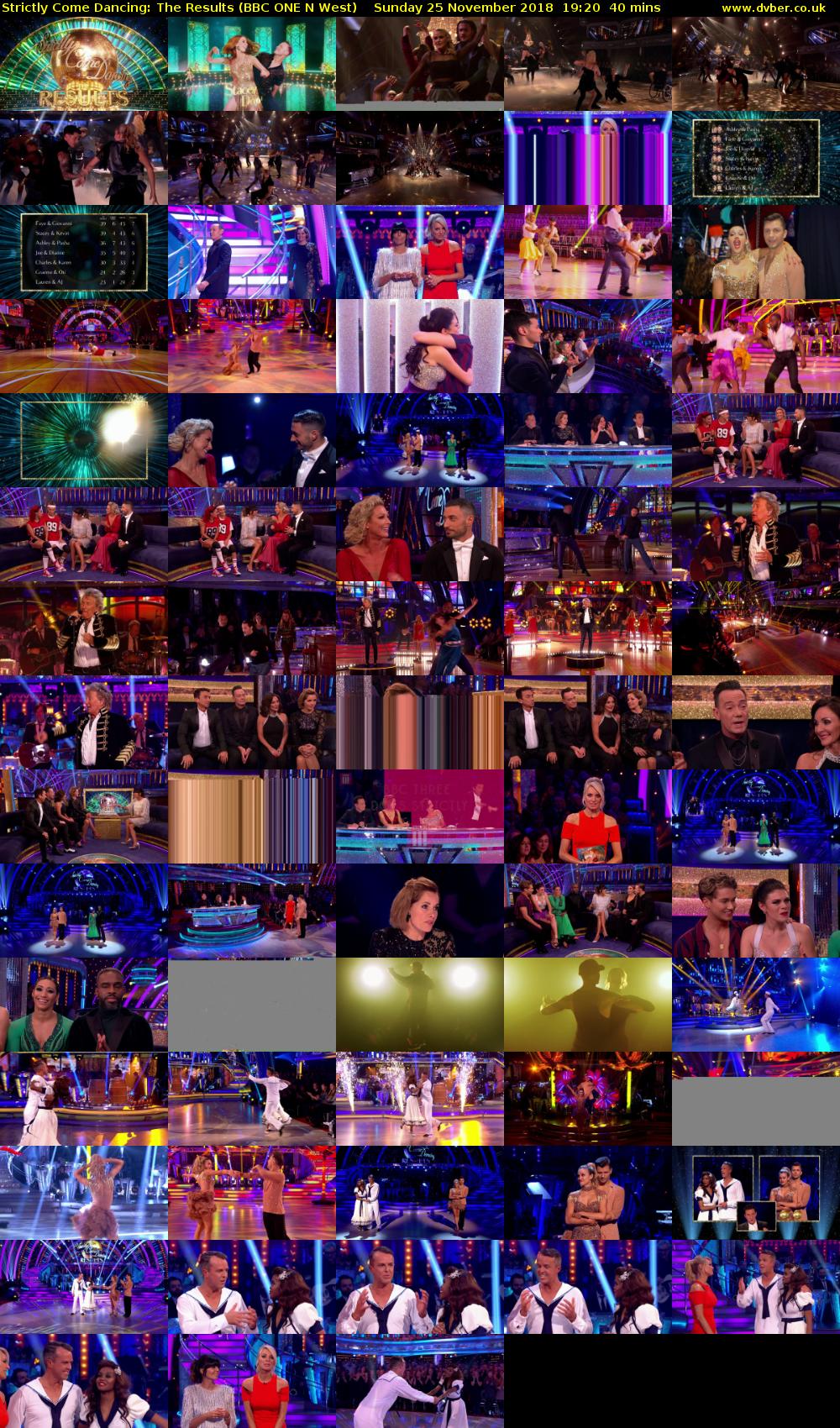 Strictly Come Dancing: The Results (BBC ONE N West) Sunday 25 November 2018 19:20 - 20:00
