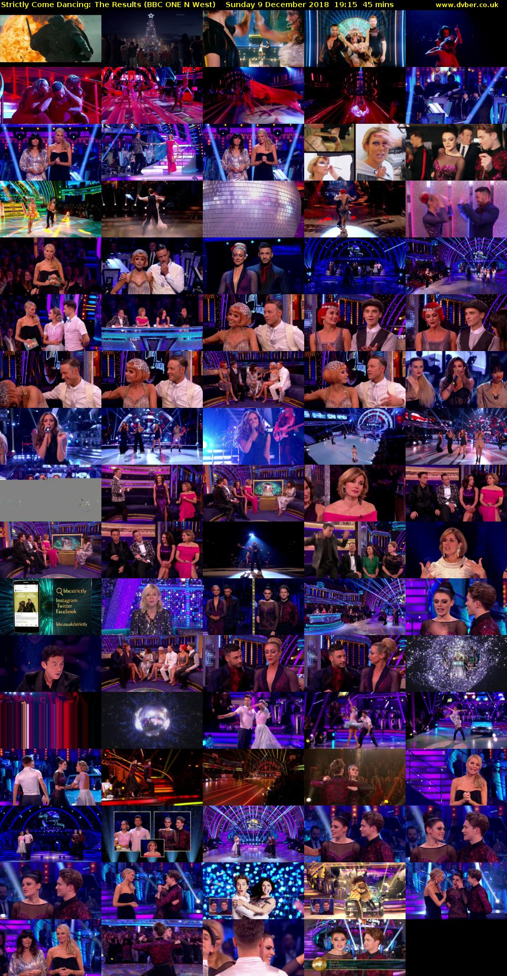 Strictly Come Dancing: The Results (BBC ONE N West) Sunday 9 December 2018 19:15 - 20:00