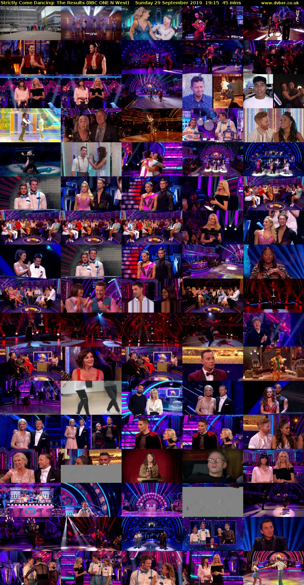 Strictly Come Dancing: The Results (BBC ONE N West) Sunday 29 September 2019 19:15 - 20:00