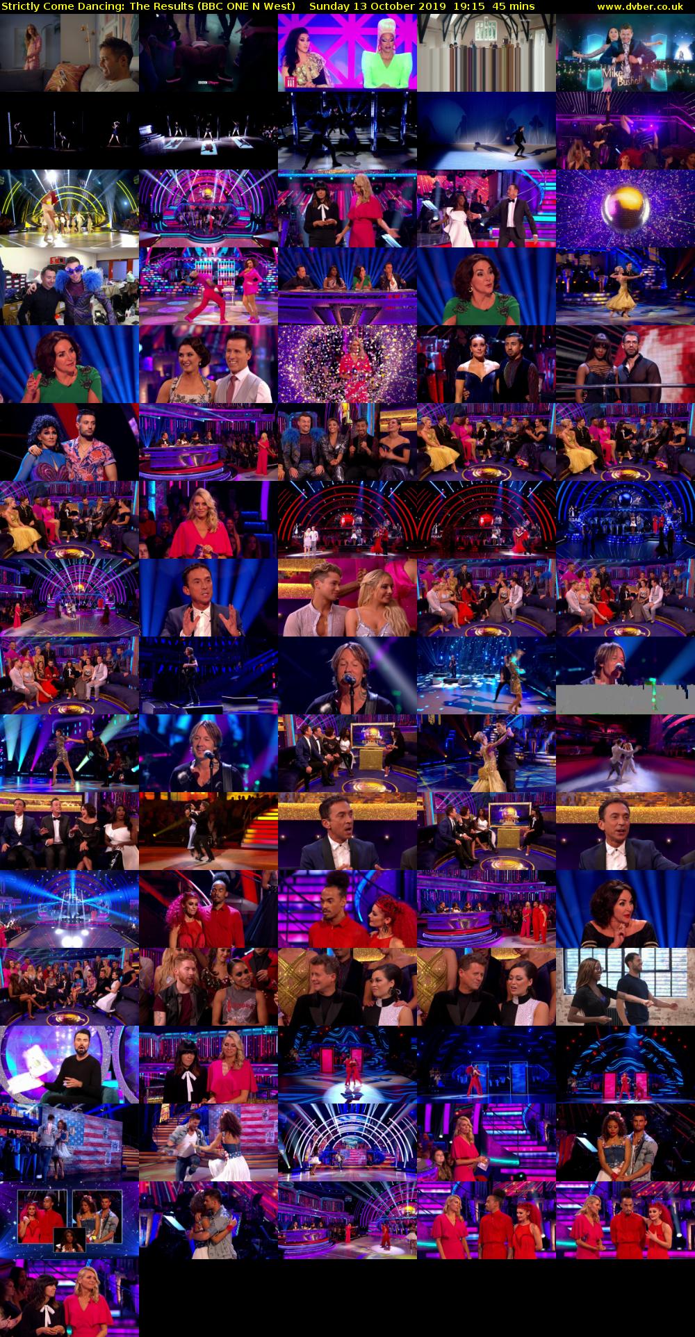 Strictly Come Dancing: The Results (BBC ONE N West) Sunday 13 October 2019 19:15 - 20:00