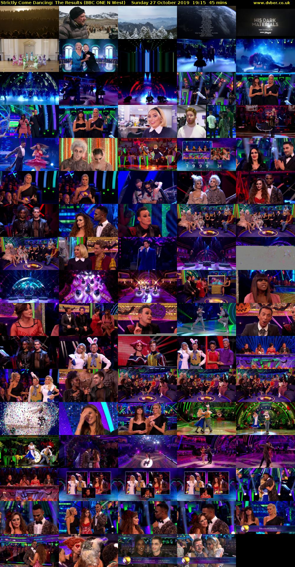 Strictly Come Dancing: The Results (BBC ONE N West) Sunday 27 October 2019 19:15 - 20:00