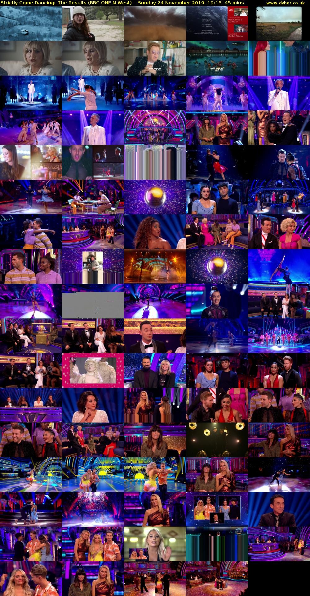 Strictly Come Dancing: The Results (BBC ONE N West) Sunday 24 November 2019 19:15 - 20:00