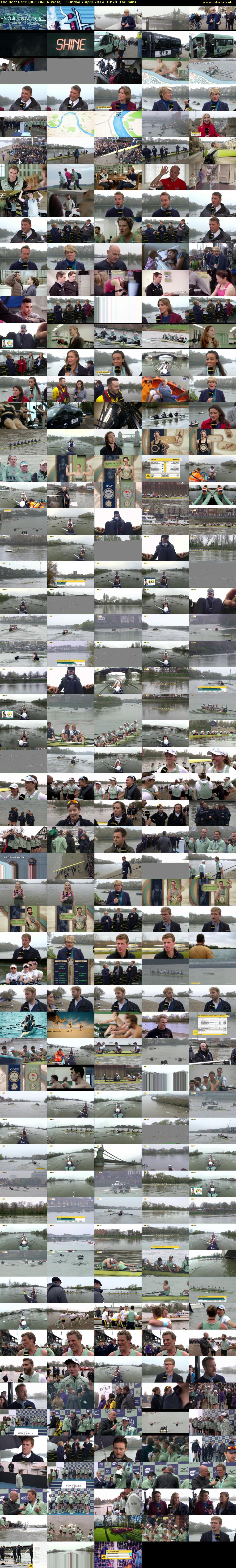 The Boat Race (BBC ONE N West) Sunday 7 April 2019 13:20 - 16:00