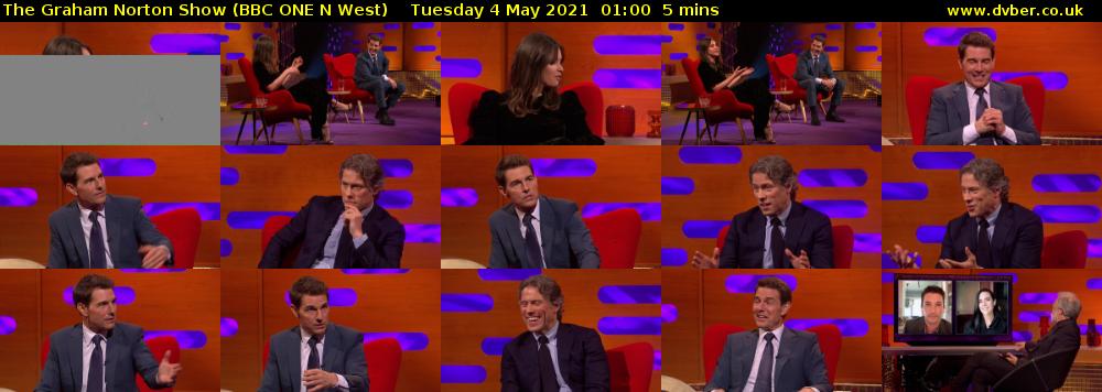 The Graham Norton Show (BBC ONE N West) Tuesday 4 May 2021 01:00 - 01:05