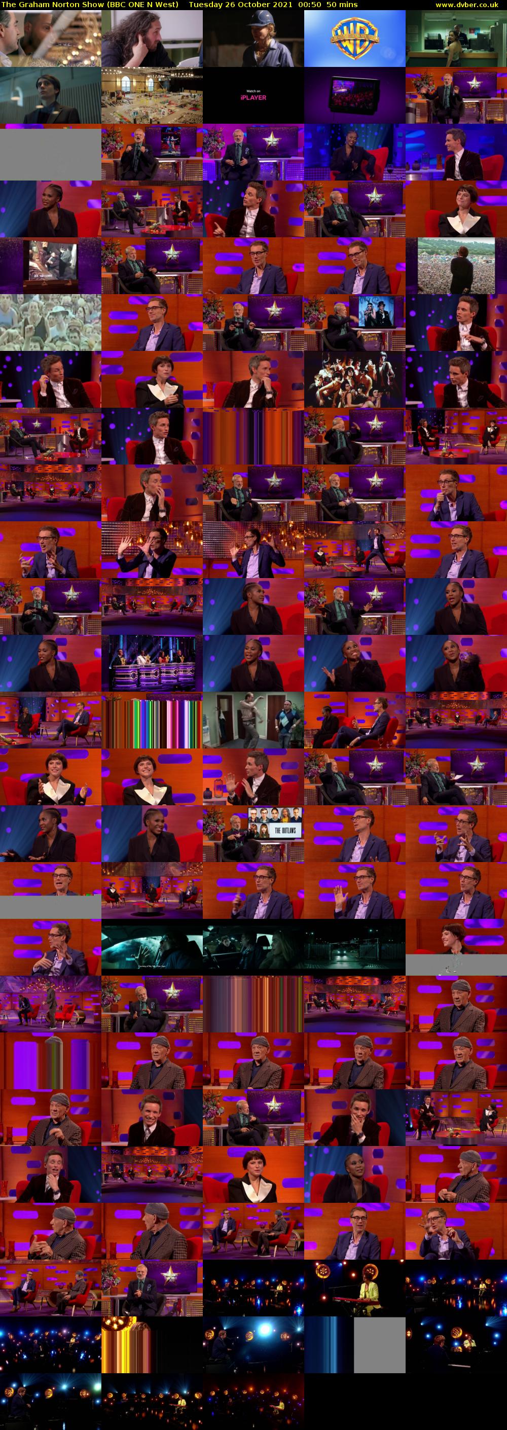 The Graham Norton Show (BBC ONE N West) Tuesday 26 October 2021 00:50 - 01:40