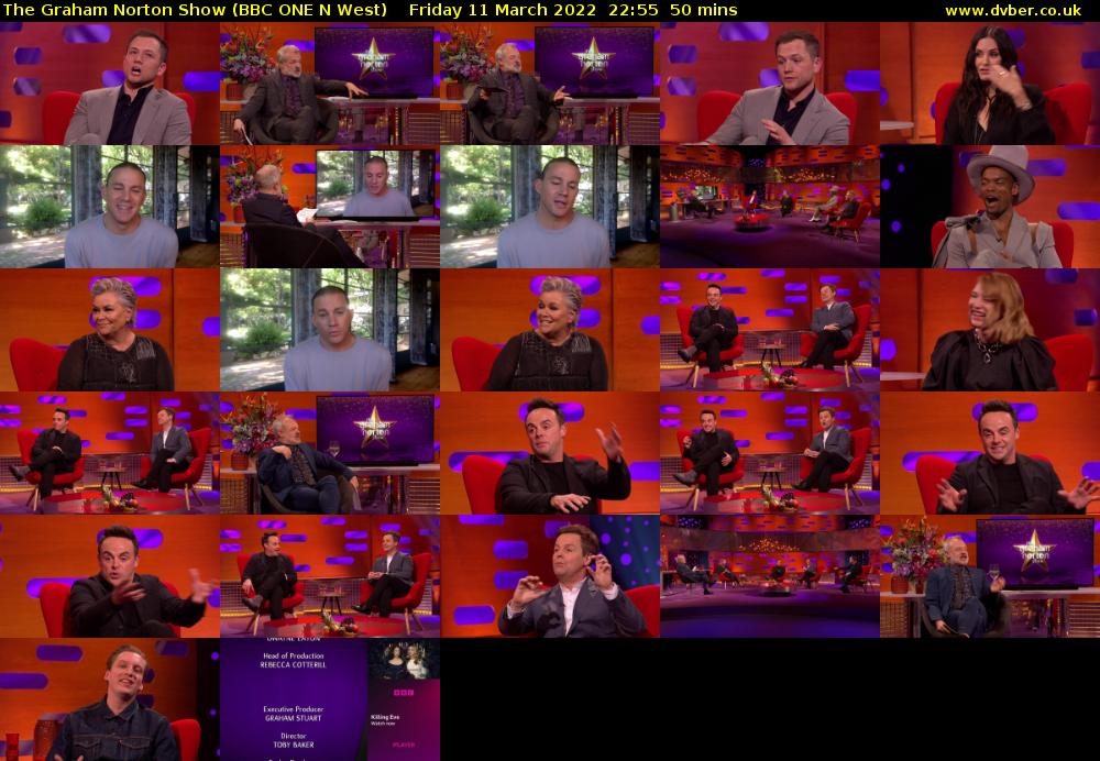 The Graham Norton Show (BBC ONE N West) Friday 11 March 2022 22:55 - 23:45