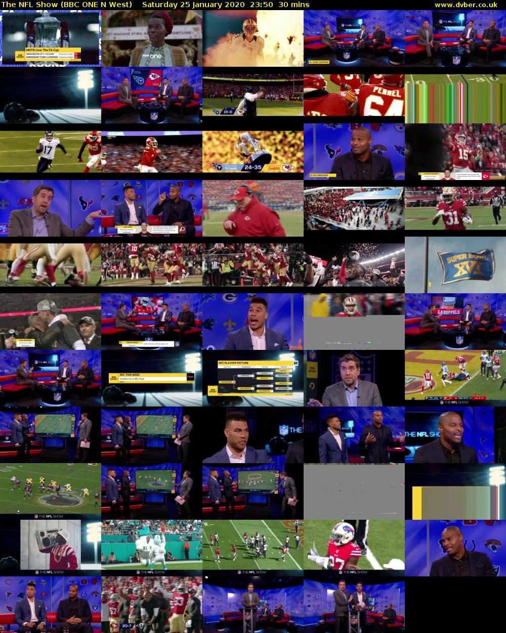 The NFL Show (BBC ONE N West) Saturday 25 January 2020 23:50 - 00:20