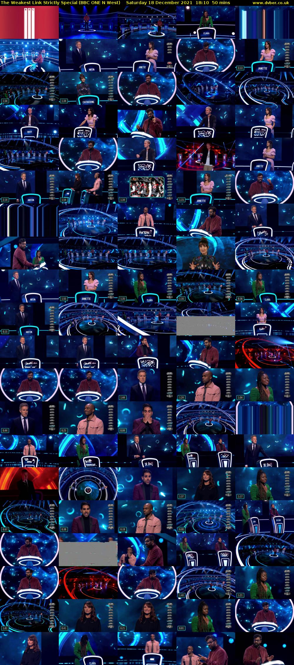 The Weakest Link Strictly Special (BBC ONE N West) Saturday 18 December 2021 18:10 - 19:00