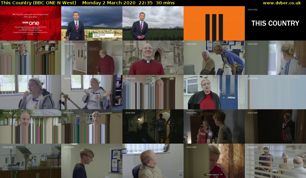 This Country (BBC ONE N West) Monday 2 March 2020 22:35 - 23:05