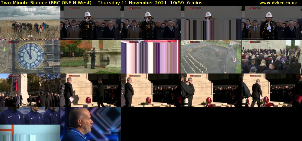 Two-Minute Silence (BBC ONE N West) Thursday 11 November 2021 10:59 - 11:05