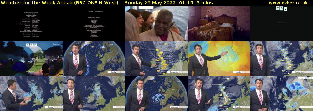 Weather for the Week Ahead (BBC ONE N West) Sunday 29 May 2022 01:15 - 01:20