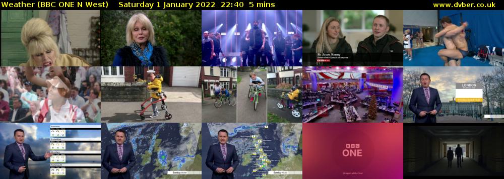 Weather (BBC ONE N West) Saturday 1 January 2022 22:40 - 22:45