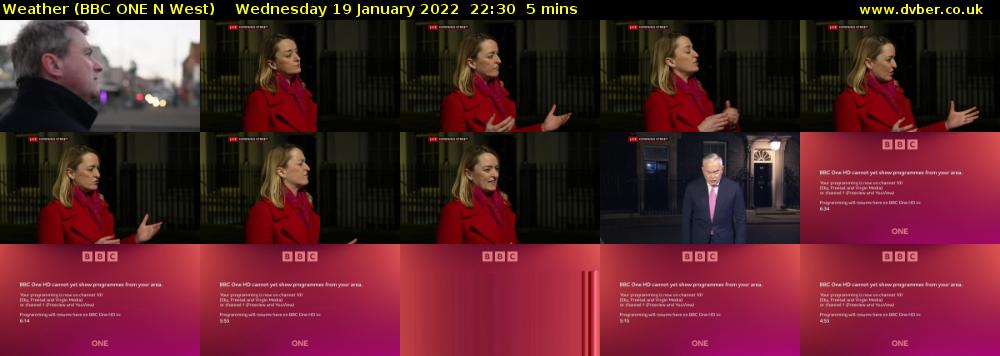 Weather (BBC ONE N West) Wednesday 19 January 2022 22:30 - 22:35