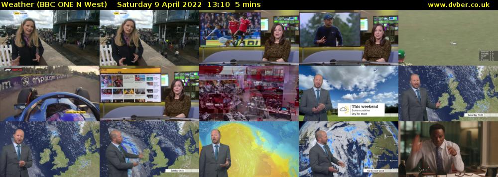 Weather (BBC ONE N West) Saturday 9 April 2022 13:10 - 13:15