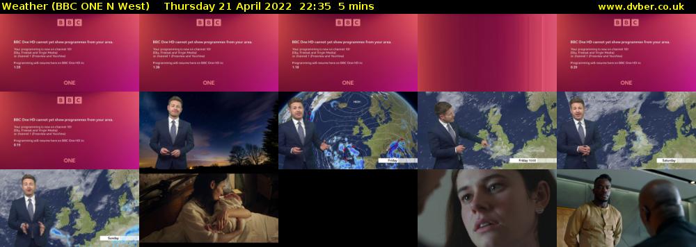 Weather (BBC ONE N West) Thursday 21 April 2022 22:35 - 22:40