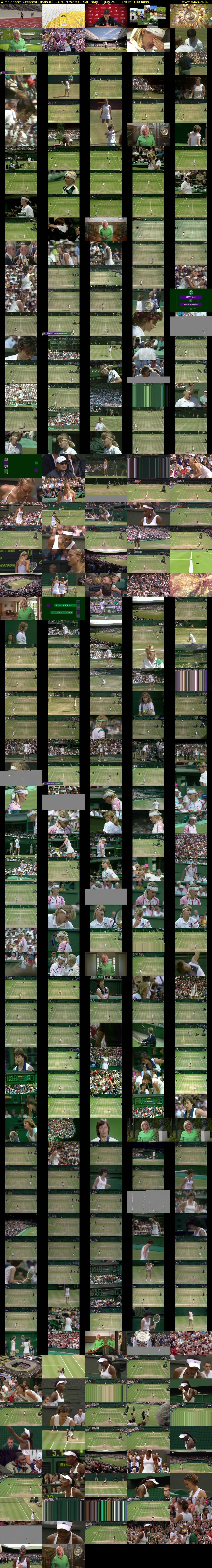Wimbledon's Greatest Finals (BBC ONE N West) Saturday 11 July 2020 14:15 - 17:15