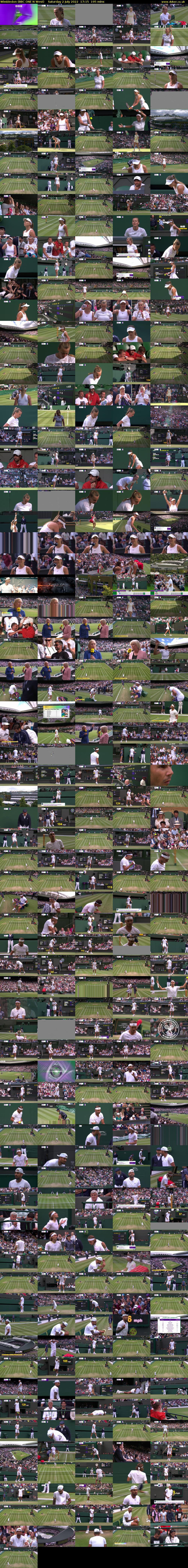 Wimbledon (BBC ONE N West) Saturday 2 July 2022 17:15 - 20:30