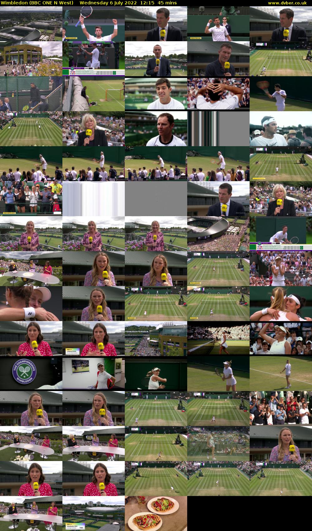 Wimbledon (BBC ONE N West) Wednesday 6 July 2022 12:15 - 13:00